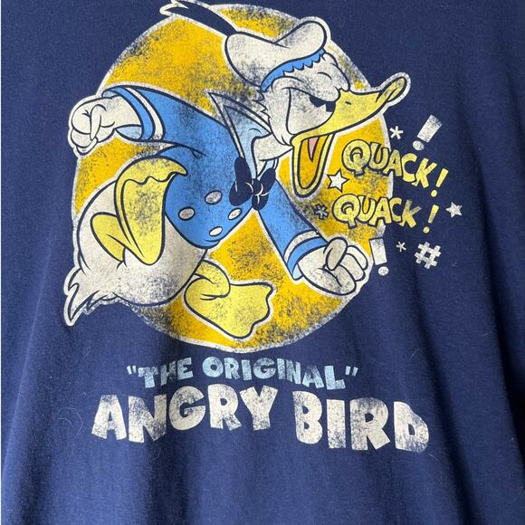 Disneyland Resort Men's "The Original Angry Bird" T-shirt in Blue Yellow Size L - Picture 2 of 5